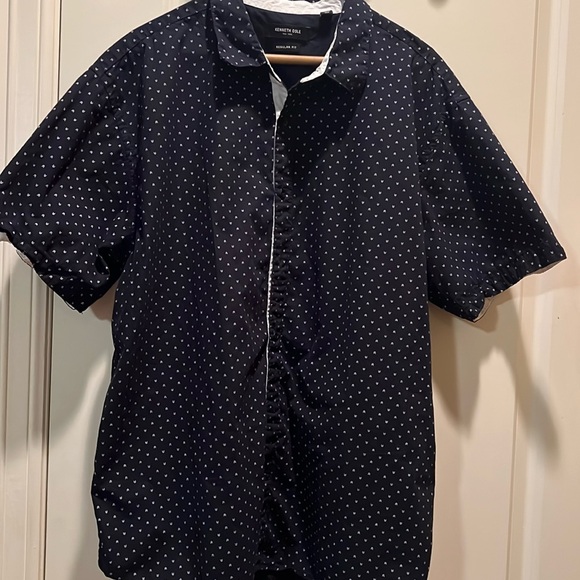 Kenneth Cole New York Other - Kenneth Cole,Navy Geometric Print Button Down Shirt, 2XL, nice style